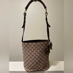 Gucci Beige and Brown GG Canvas Shoulder Bag
